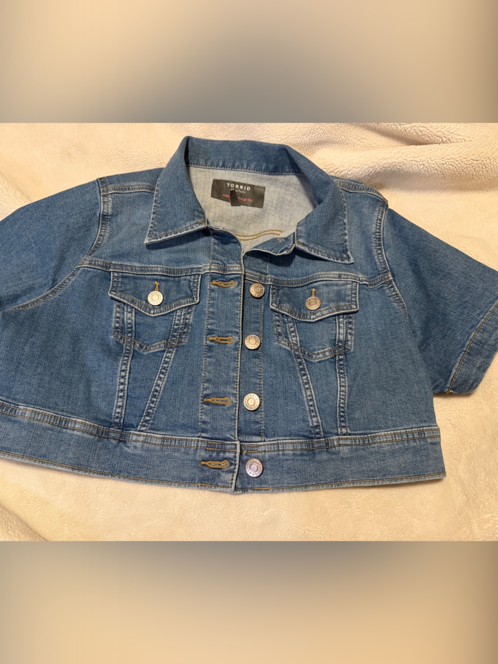 torrid Medium Blue Cropped Denim Jacket